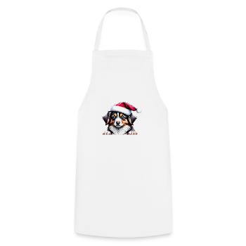Australian Shepherd Christmas Dog Owner - Cooking Apron - white - Front - AI Model Male 185 dark (185cm)