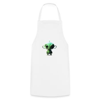 Happy Halloween cute alien scary funny spooky - Cooking Apron - white - Front - AI Model Male 185 dark (185cm)