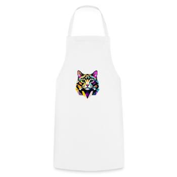 Chat, animal de compagnie, chat domestique, chaton, propriétaire de chat - Tablier de cuisine - blanc - Devant - AI Model Male 185 dark (185cm)