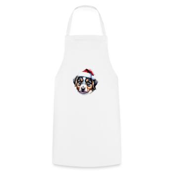 Australian Shepherd Christmas Dog Owner - Cooking Apron - white - Front - AI Model Male 185 dark (185cm)