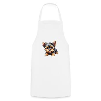 Chiot Yorkshire Terrier Chien Propriétaire Chien - Tablier de cuisine - blanc - Devant - AI Model Male 185 dark (185cm)