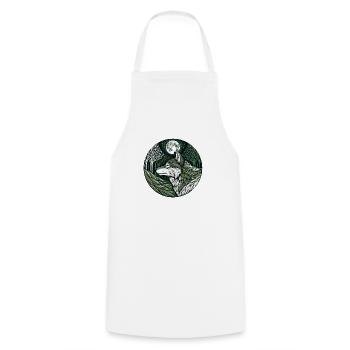 Wolf in the moonlight - Cooking Apron - white - Front - AI Model Male 185 dark (185cm)