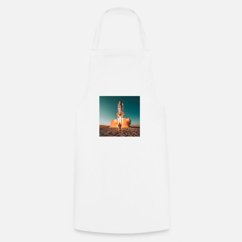Astronaut mit Rakete - Kochschürze - Weiß