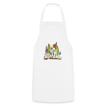 Flowers - Cooking Apron - white - Front - AI Model Male 185 dark (185cm)
