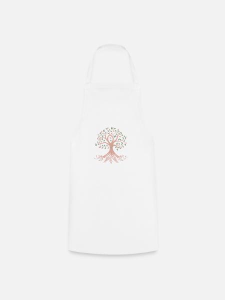 Lebensbaum Yoga Meditation Baum des Lebens - Kochschürze - Weiß