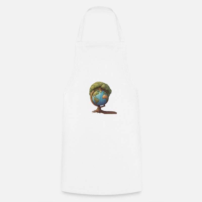 Nature Conservation - Our World & Trees (Climate) - Cooking Apron - white