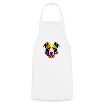 Puppy Dog Owner German Shepherd - Cooking Apron - white - Front - AI Model Male 185 dark (185cm)