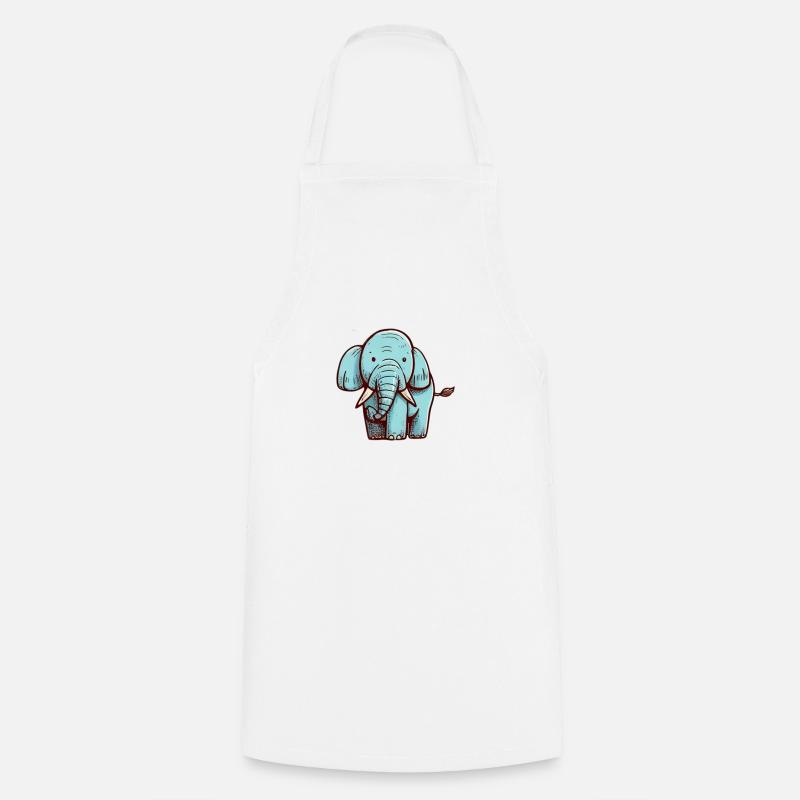 Éléphant - Tablier de cuisine - blanc