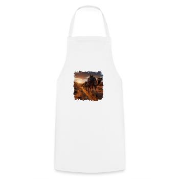 Camel caravans have a long tradition - Cooking Apron - white - Front - AI Model Male 185 dark (185cm)