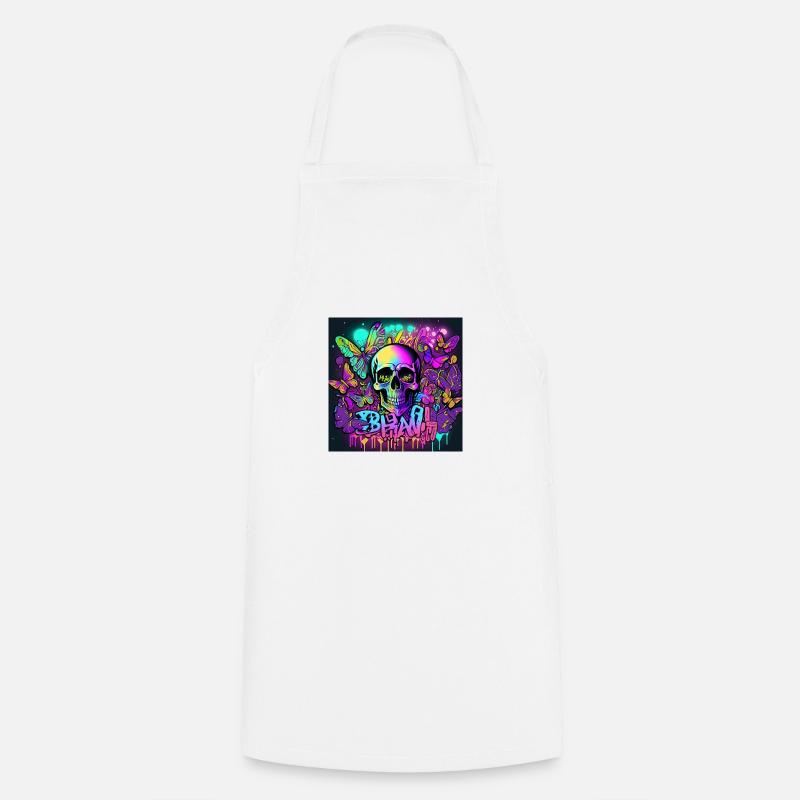 Skull - Cooking Apron - white
