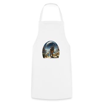 Astronaut explores alien worlds - Cooking Apron - white - Front - AI Model Male 185 dark (185cm)