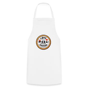 Liebe ist eine Pizza mit extra Käse - Kochschürze - Weiß - Vorne - AI Model Male 185 dark (185cm)