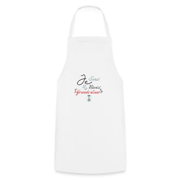 Je serai bientôt grande sœur-annonce grossesse - Tablier de cuisine - blanc - Devant - AI Model Male 185 dark (185cm)