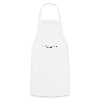 Tennis battement de cœur - Tablier de cuisine - blanc - Devant - AI Model Male 185 dark (185cm)