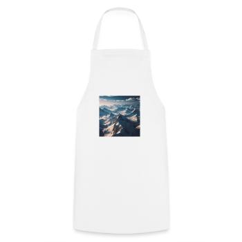 Mountain landscape above the clouds - Cooking Apron - white - Front - AI Model Male 185 dark (185cm)