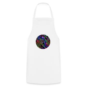 Acid Wave Aesthetic Colors - Cooking Apron - white - Front - AI Model Male 185 dark (185cm)