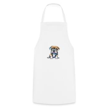 English Bulldog Dog Mastiff Dog Owner Dogs - Cooking Apron - white - Front - AI Model Male 185 dark (185cm)