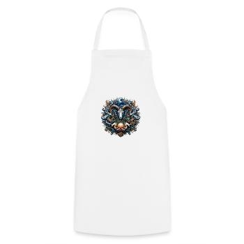Mystical Ram and Ocean Creatures Illustration - Cooking Apron - white - Front - AI Model Male 185 dark (185cm)