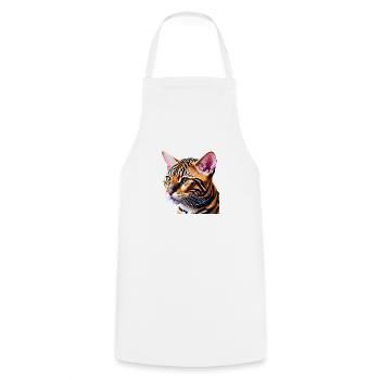 Chat Bengal Chaton Bengal Chaton Propriétaire Chat Chaton - Tablier de cuisine - blanc - Devant - AI Model Male 185 dark (185cm)