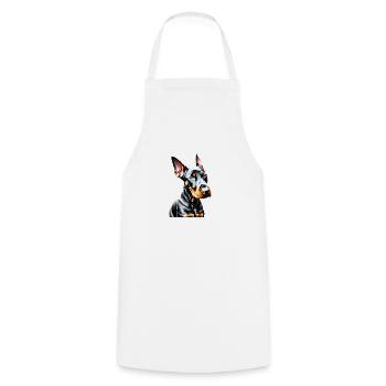 Doberman Doberman chiot chien Doberman dresseur - Tablier de cuisine - blanc - Devant - AI Model Male 185 dark (185cm)