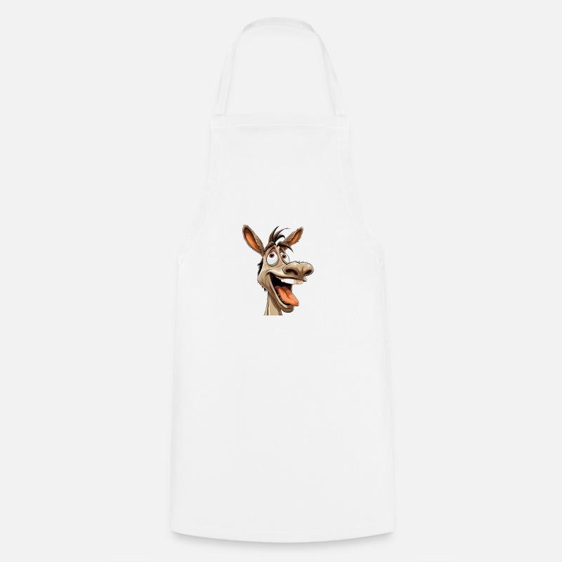 Crazy Donkey Comic Motif - Crazy Cool Donkey - Cooking Apron - white