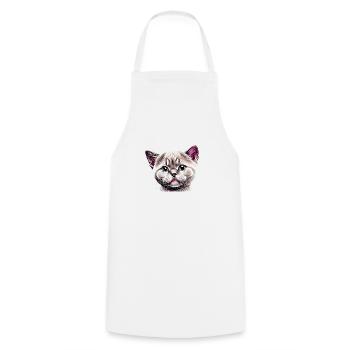 British Shorthair, Cat, Kitten, Cats, Cats, Tomcats, - Cooking Apron - white - Front - AI Model Male 185 dark (185cm)