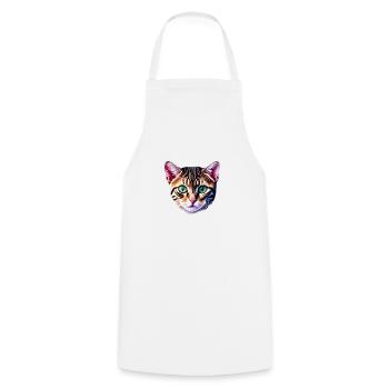 Chat domestique, Chat, Propriétaire de chat, Chat siamois, Chaton - Tablier de cuisine - blanc - Devant - AI Model Male 185 dark (185cm)