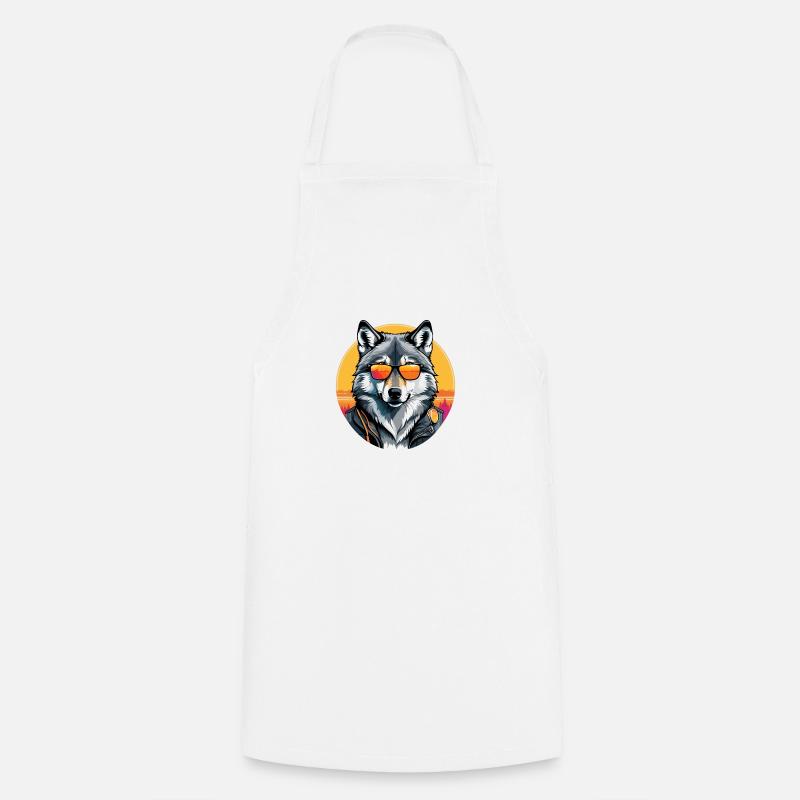 Gray Wolf - Cooking Apron - white