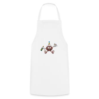 Oliebol avec boisson - Tablier de cuisine - blanc - Devant - AI Model Male 185 dark (185cm)