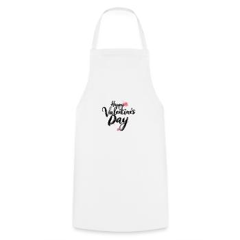 Élégante Saint-Valentin - Chic Love Script - Tablier de cuisine - blanc - Devant - AI Model Male 185 dark (185cm)