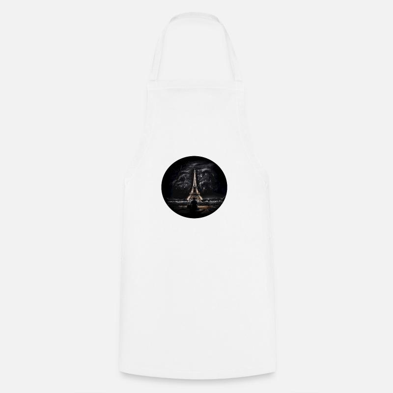 Paris the Eiffel Tower at night - Cooking Apron - white