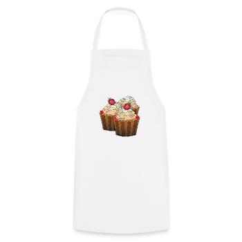 Cakes - Cooking Apron - white - Front - AI Model Male 185 dark (185cm)