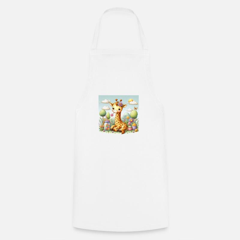 Grignotage de girafe - Tablier de cuisine - blanc
