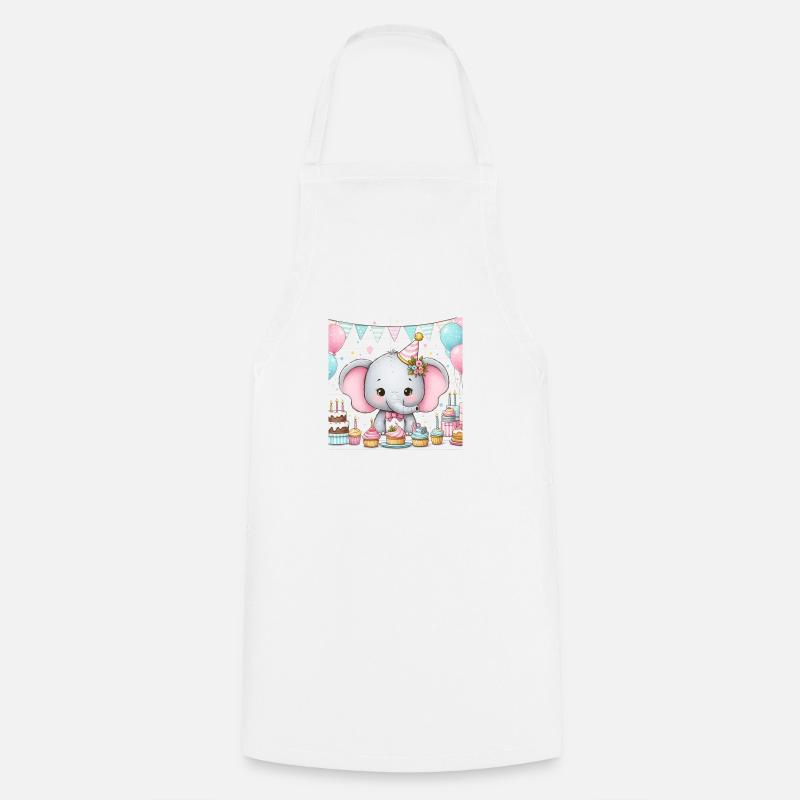 Elephant - Cooking Apron - white