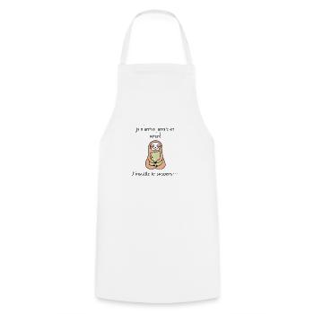 je n’arrive jamais en retard j’installe le suspens - Tablier de cuisine - blanc - Devant - AI Model Male 185 dark (185cm)