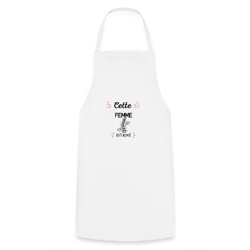 Cette femme est kiné - idée cadeau humour - Tablier de cuisine - blanc - Devant - AI Model Male 185 dark (185cm)