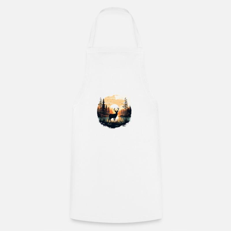 Deer forest - Cooking Apron - white