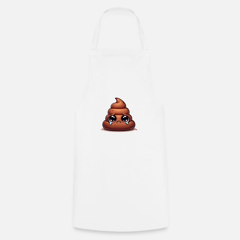 triste tas de caca - Tablier de cuisine - blanc