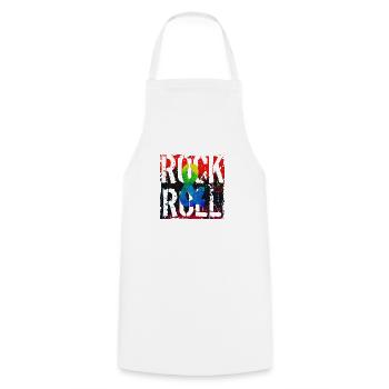 Musik, Retro, Heavy Metal, Hard Rock, Punk, Vinyl, Pop - Kochschürze - Weiß - Vorne - AI Model Male 185 dark (185cm)