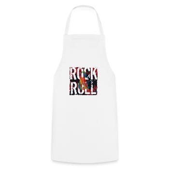 Musik, Retro, Heavy Metal, Hard Rock, Punk, Vinyl, Pop - Kochschürze - Weiß - Vorne - AI Model Male 185 dark (185cm)
