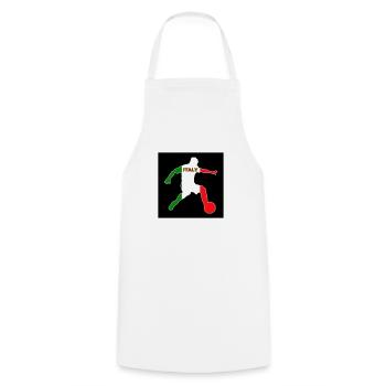 Italian Footballer With Colors Flag Of Italy - Cooking Apron - white - Front - AI Model Male 185 dark (185cm)