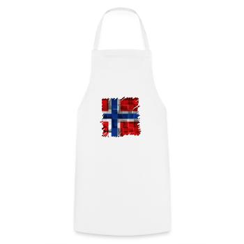 Norvège Norvège Drapeau Scandinavie Norden Tor Viking - Tablier de cuisine - blanc - Devant - AI Model Male 185 dark (185cm)