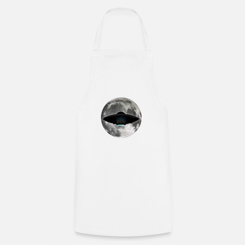UFO Moon - Cooking Apron - white