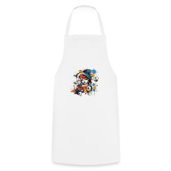 Beautiful female paint art Face colorful woman - Cooking Apron - white - Front - AI Model Male 185 dark (185cm)