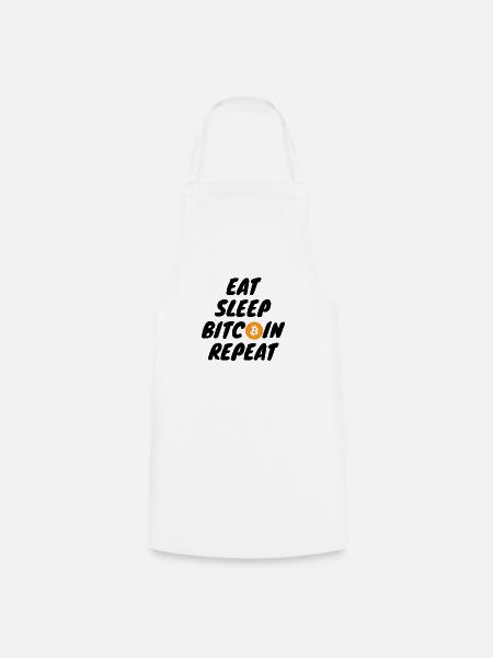 Krypto Eat sleep bitcoin repeat - Kochschürze - Weiß