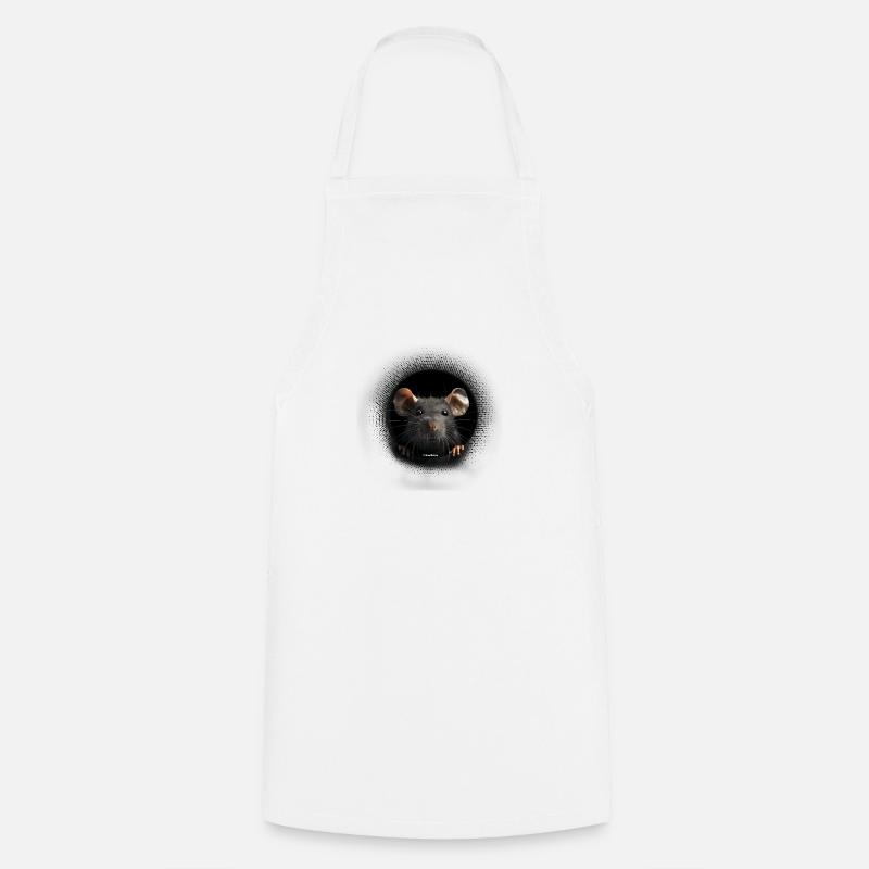 Happy Mink Rat - Cooking Apron - white