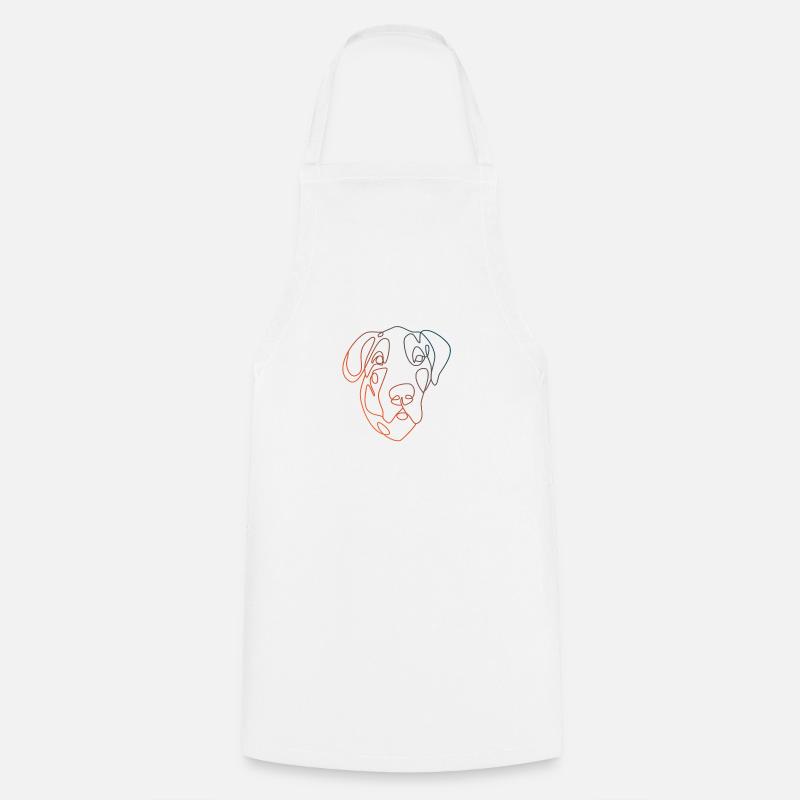 Great Dane Minimalist Linear - Cooking Apron - white