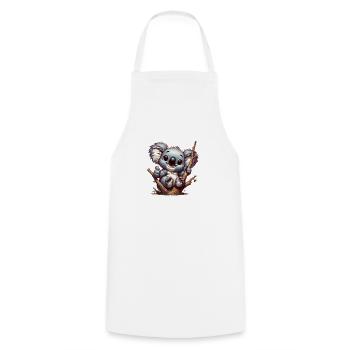 Cute koala bear rejoices. For the family - Cooking Apron - white - Front - AI Model Male 185 dark (185cm)