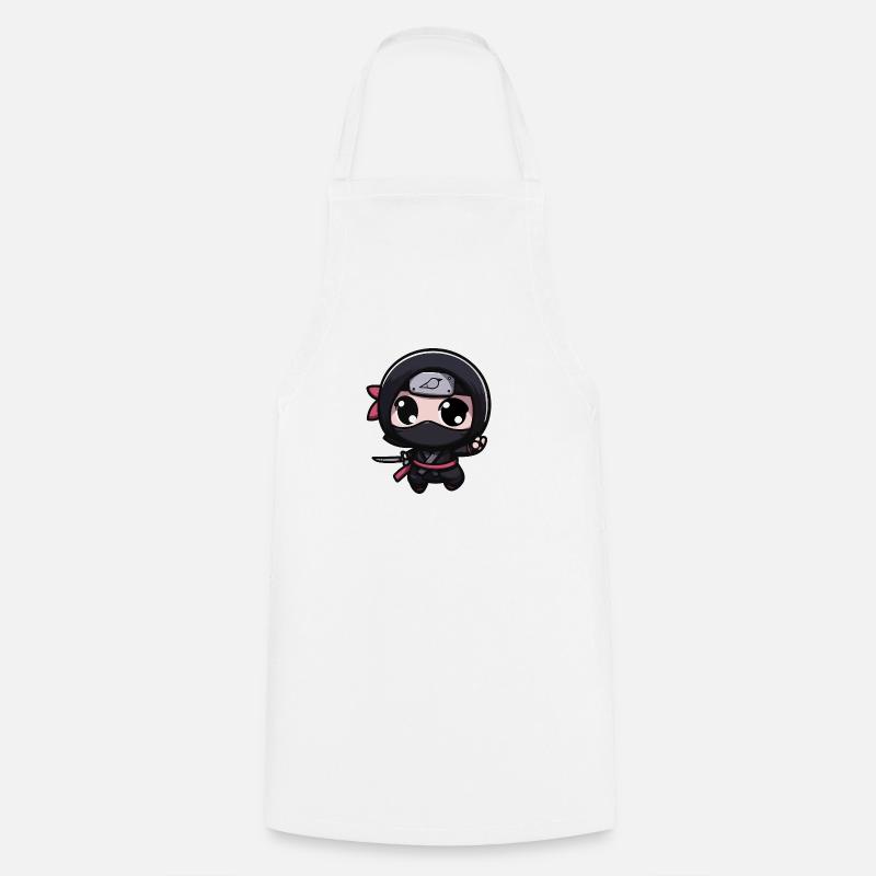Mignon Kawaii Chibi Ninja - Tablier de cuisine - blanc