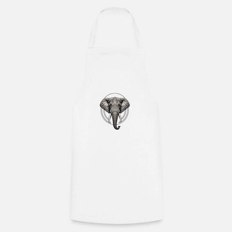Elephant Head - Cooking Apron - white